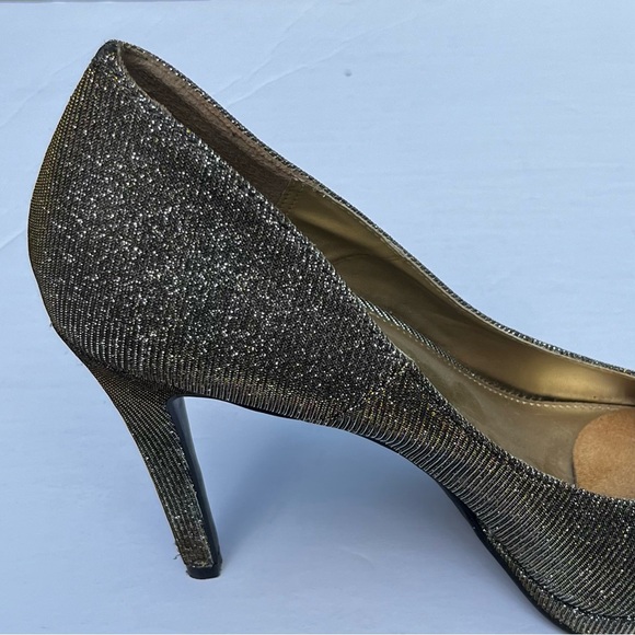Gold Sparkly High Heel Shoes by Fioni NIGHT - Size 9 - Picture 3 of 7